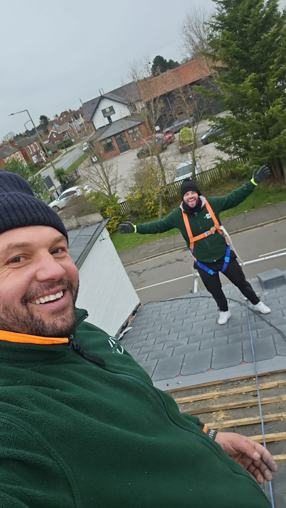 Daniel working on a roofing job